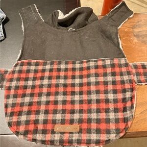 Eddie Bauer dog jacket, fuzzy inside with easy Velcro straps